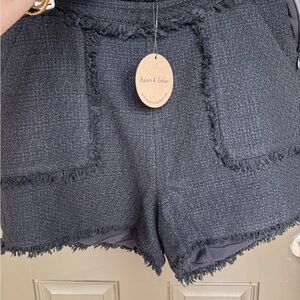 Black Tweed Women's Shorts